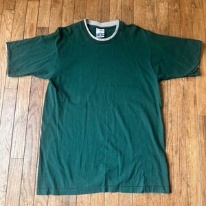 Single Stitch Green 90s Pro Spirit T-Shirt Mens Large Tall Casual Ringer